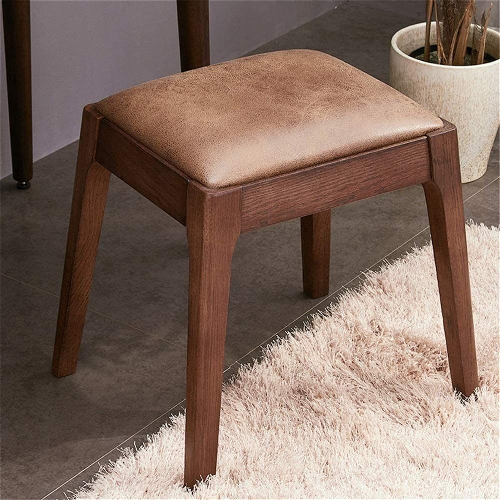 SDdPulse Bancos de piano - Taburete de piano - Banco de teclado - Alfombra de suelo de madera y goma - Revestimiento de piel - Cómodo - Para salón, dormitorio - Fácil de montar - Taburete