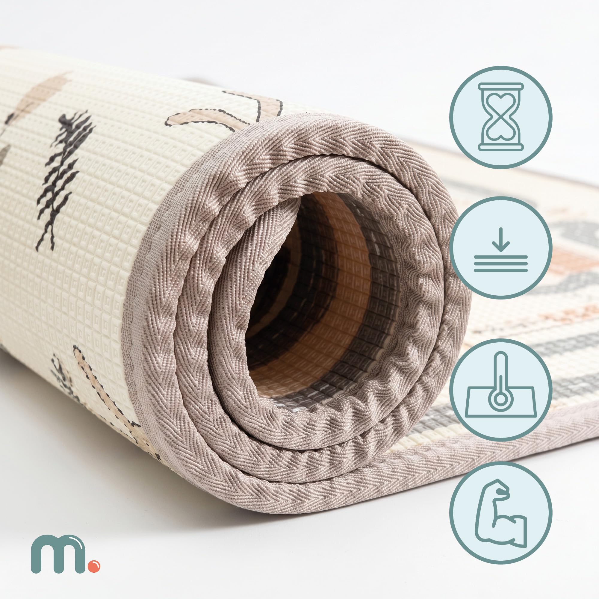 Mamabrum Mata Piankowa XPE 180x150x1,5 cm Dwustronna 0+ | Gruba mata XPE 1,5 cm izoluje od chłodu, amortyzuje i tworzy wygodną przestrzeń do zabawy od pierwszych dni życia.