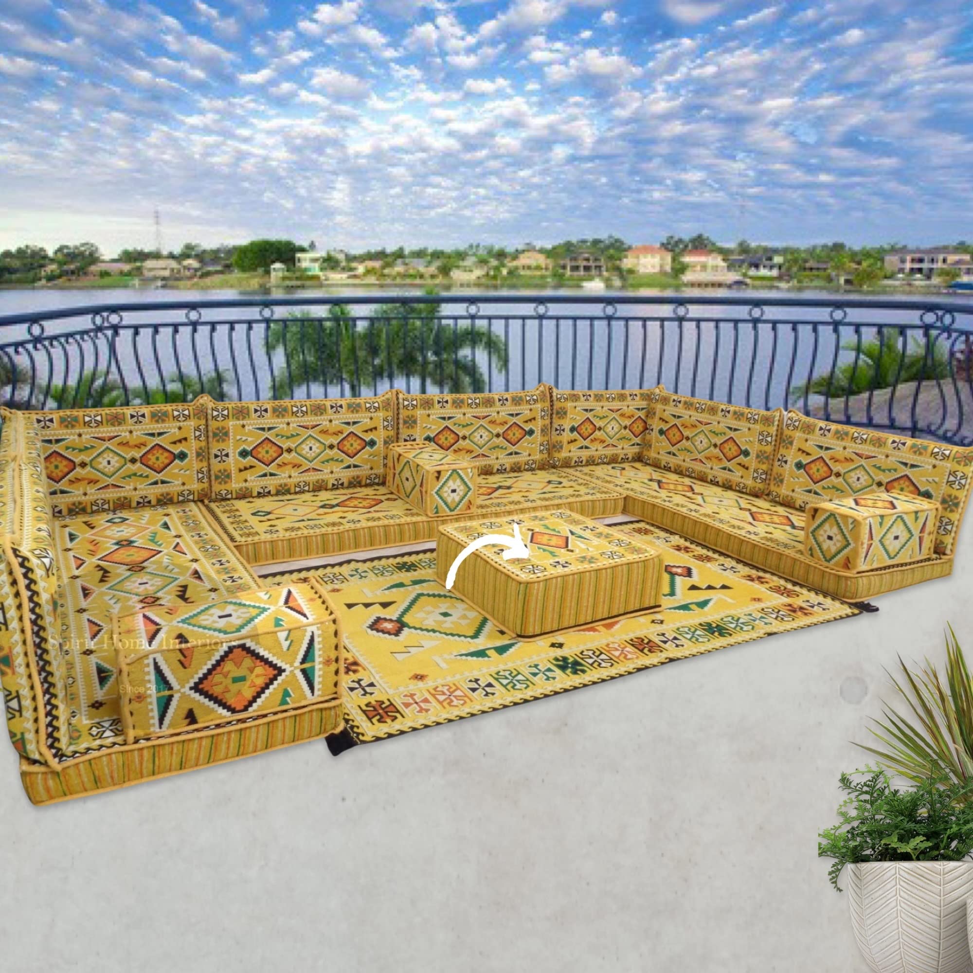 Buy Spirit Home Interiors Nine Seater Modular Ushaped Arabic Style