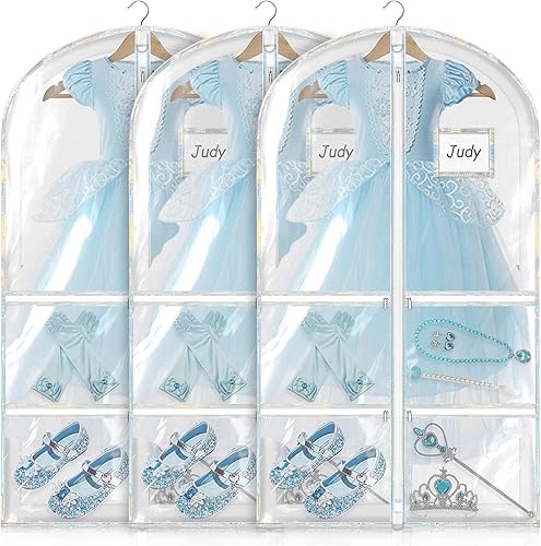 Juego de bolsas transparentes para ropa para viajes, danza, bolsas de ropa para bailarines, bolsas de ropa para colgar ropa, con 6 bolsas medianas