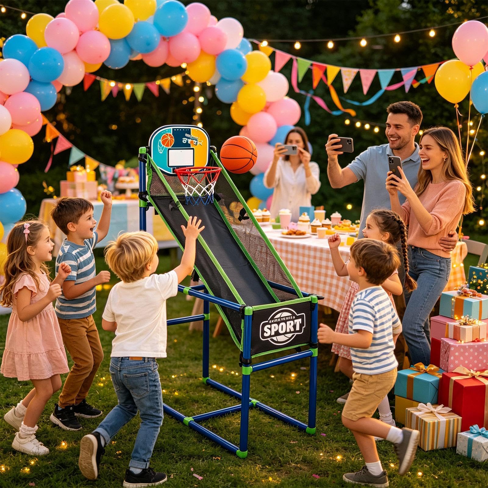 Di Basket Da Interno Con Pallone E Canestro Regolabile In Altezza | Canestro Pallacanestro Interno Per Bambini Bambine Casa Giardino Cortile Spiaggia Festa