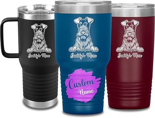 Vista 19 de Vaso de viaje de Navidad personalizado, perro pastor alemán, mamá y papá, dueño de perro pastor alemán personalizado, recuerdo grabado