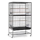 Prevue Pet Products Wrought Iron Flight Cage with Stand F040 Black Bird Cage, 31-Inch by 20-1/2-Inch by 53-Inch
