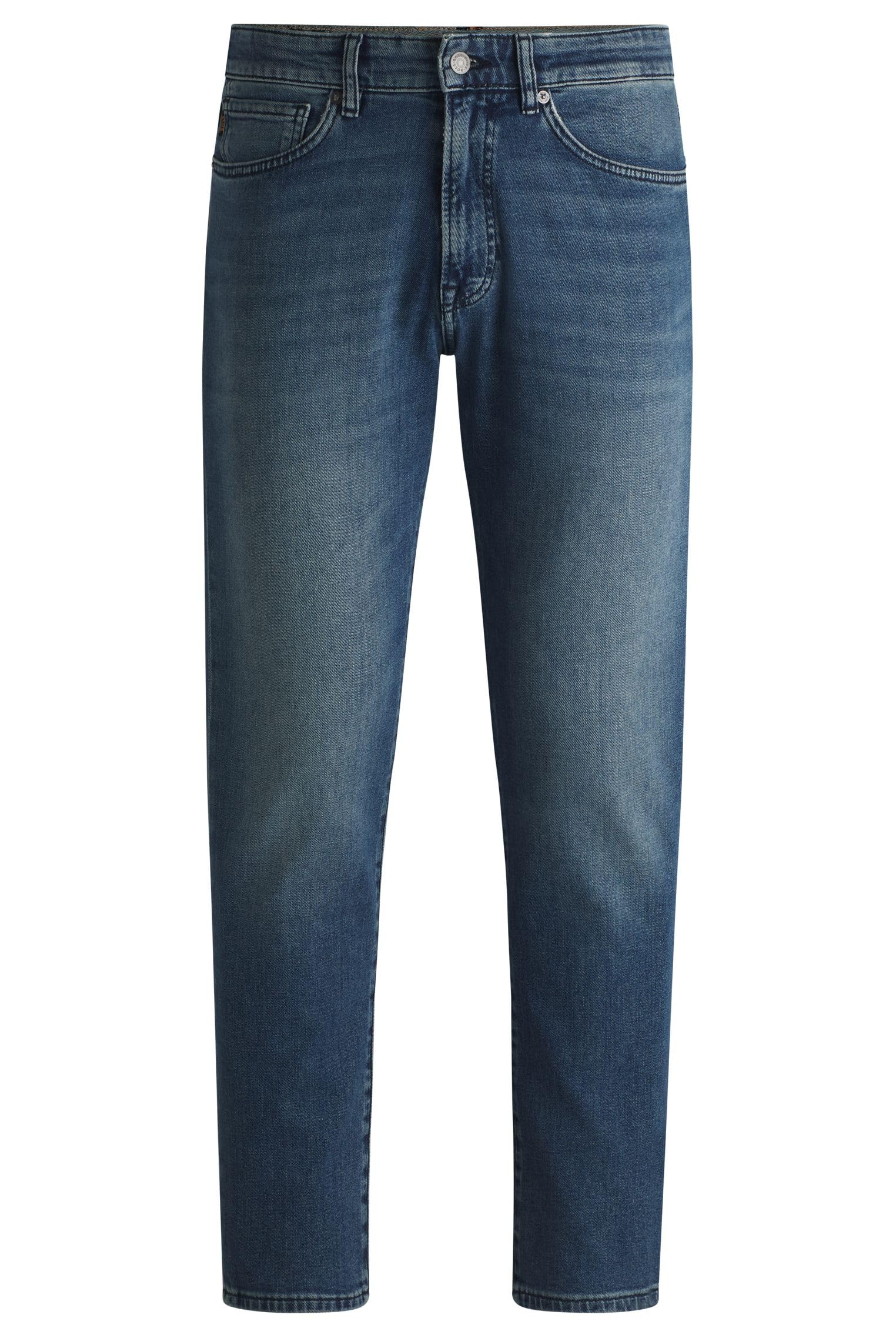 BOSS Herren Onyx BO Schwarze Tapered-Fit Jeans aus bequemem Stretch-Denim