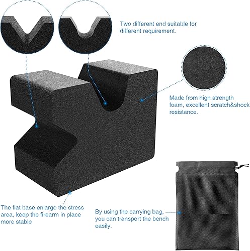 Miniatura 7 de Reposapiés duradero de espuma para disparar al aire libre, rifle ligero y bloque de disparo de pistola, estante grande para armas, buenos accesorios