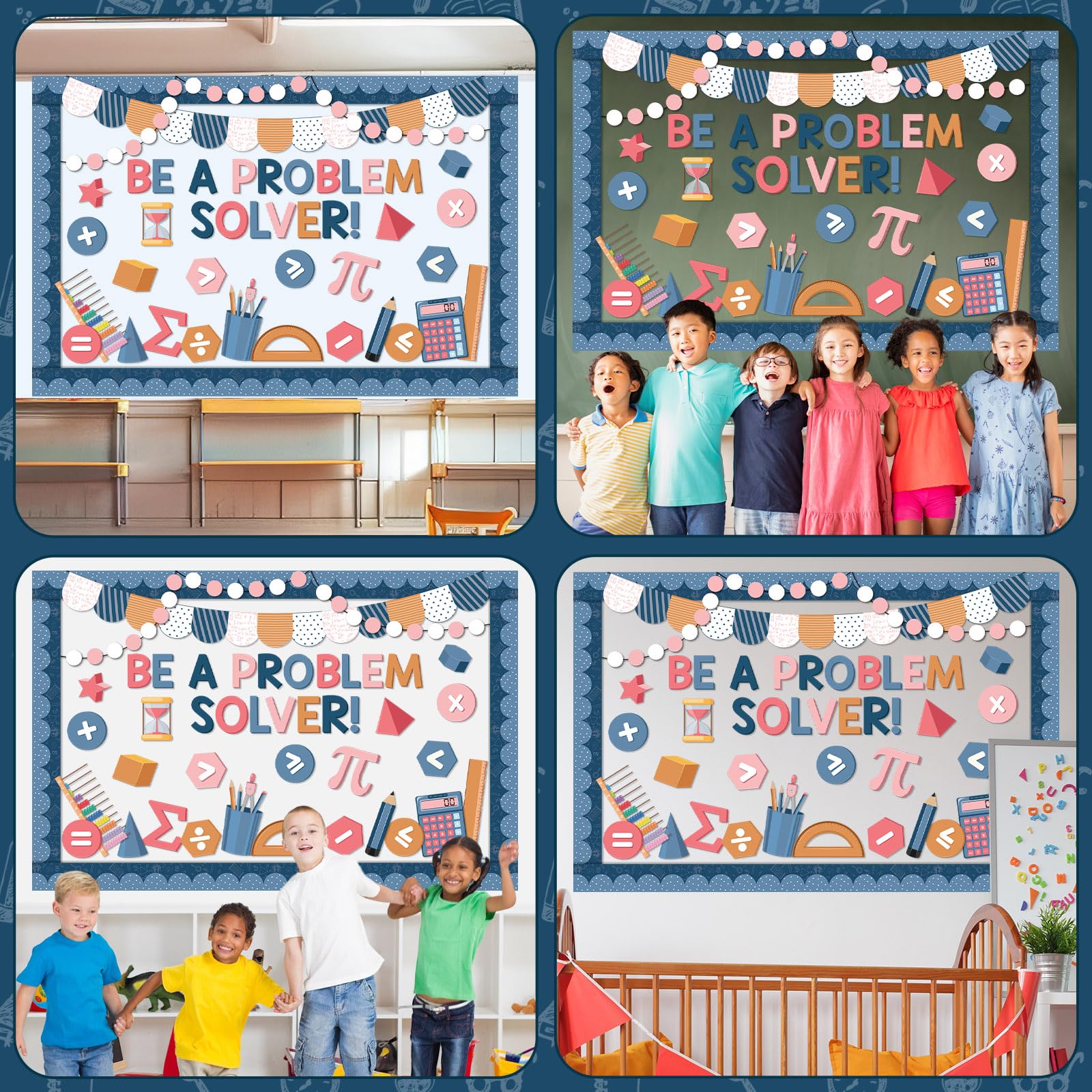 Snapklik.com : Funrous Boho Math Bulletin Board Set Math Signs ...