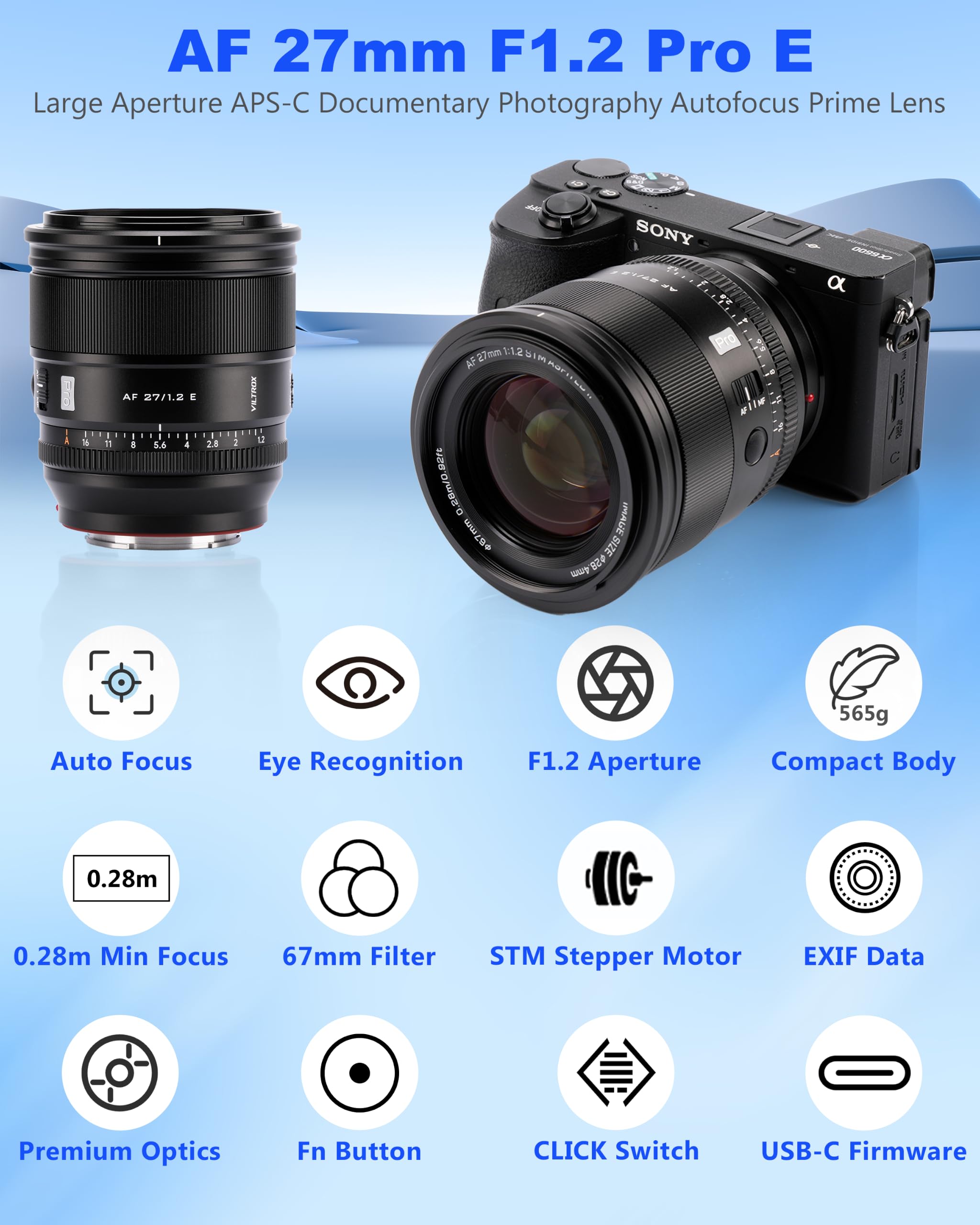 Amazon.co.jp: VILTROX AF 27mm F1.2 Pro APS-C 多目的ポートレート