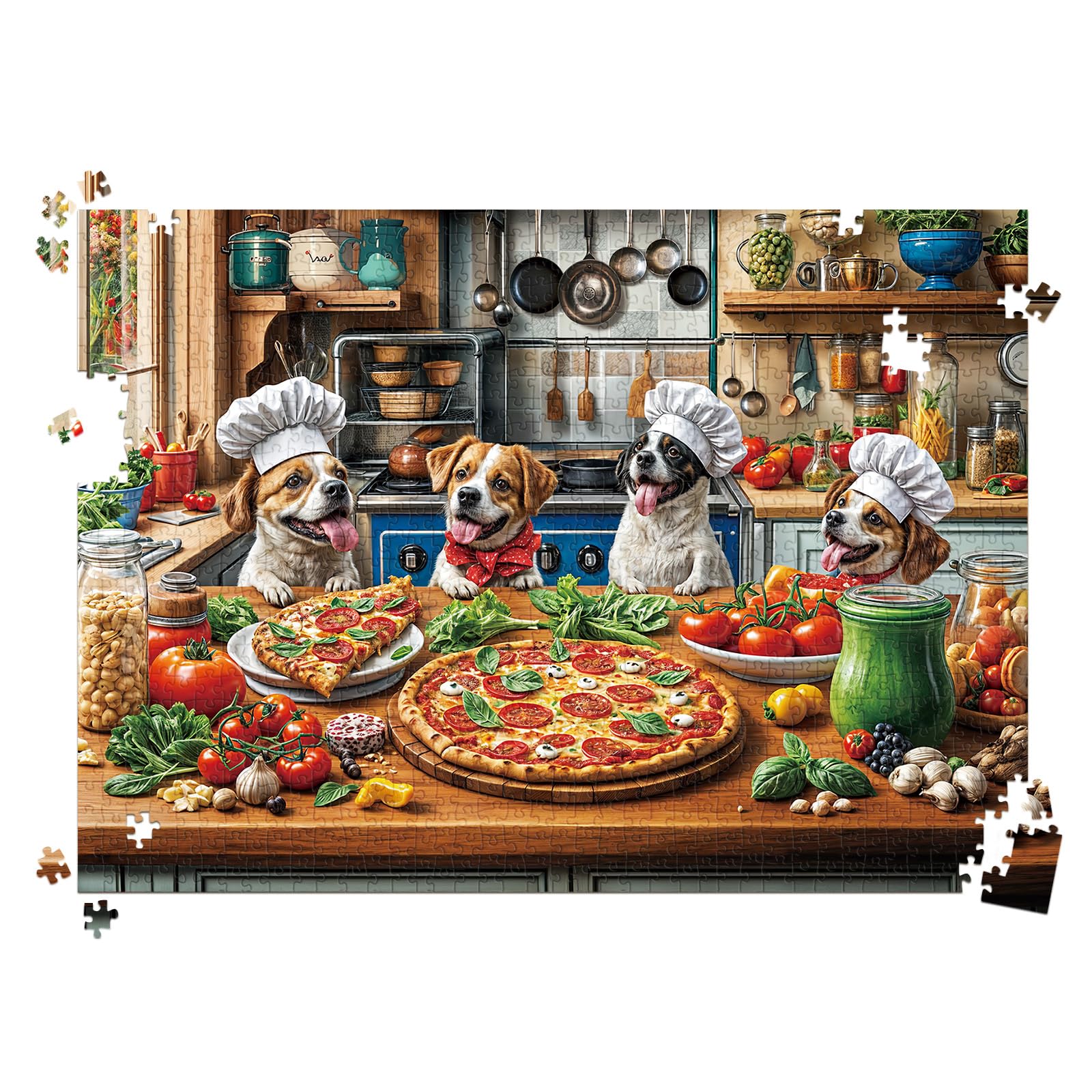 Puzzle de 1000 Piezas,Puzzle para Adultos, Un Desafiante Acertijo, Juegos de Rompecabezas para Toda la Familia, Regalos para Mujeres, Regalos para Hombres, Tema: Pizza - Cena para Perros — view 5