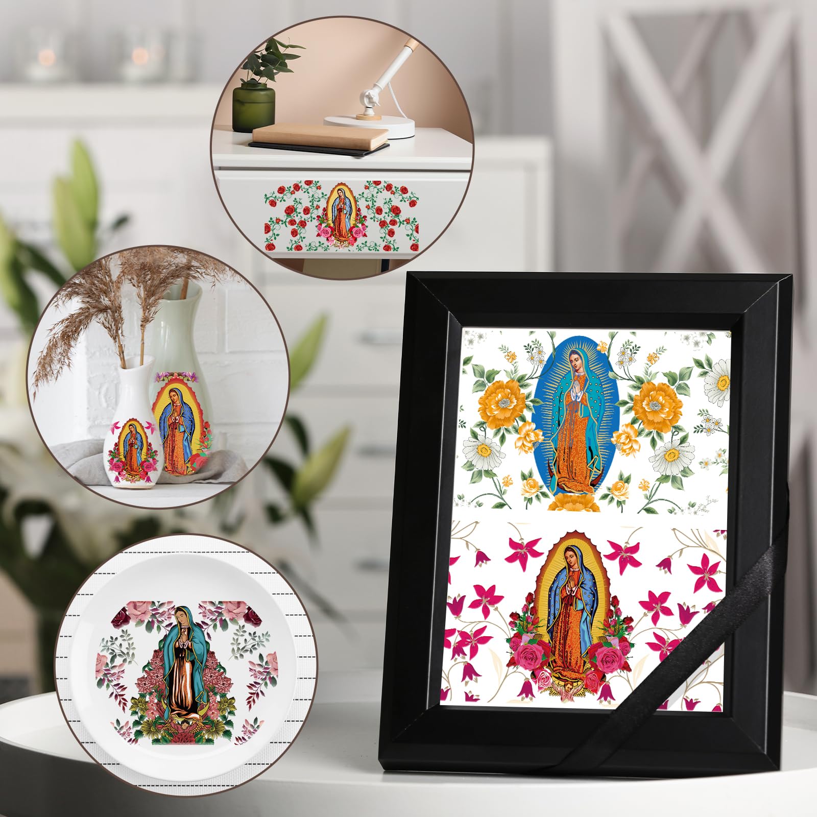 20 Guadalupe UV DTF Cup Wraps – Religiöse Aufkleber Für Glastassen (ca. 473 Ml), Wasserfest & Haftstark