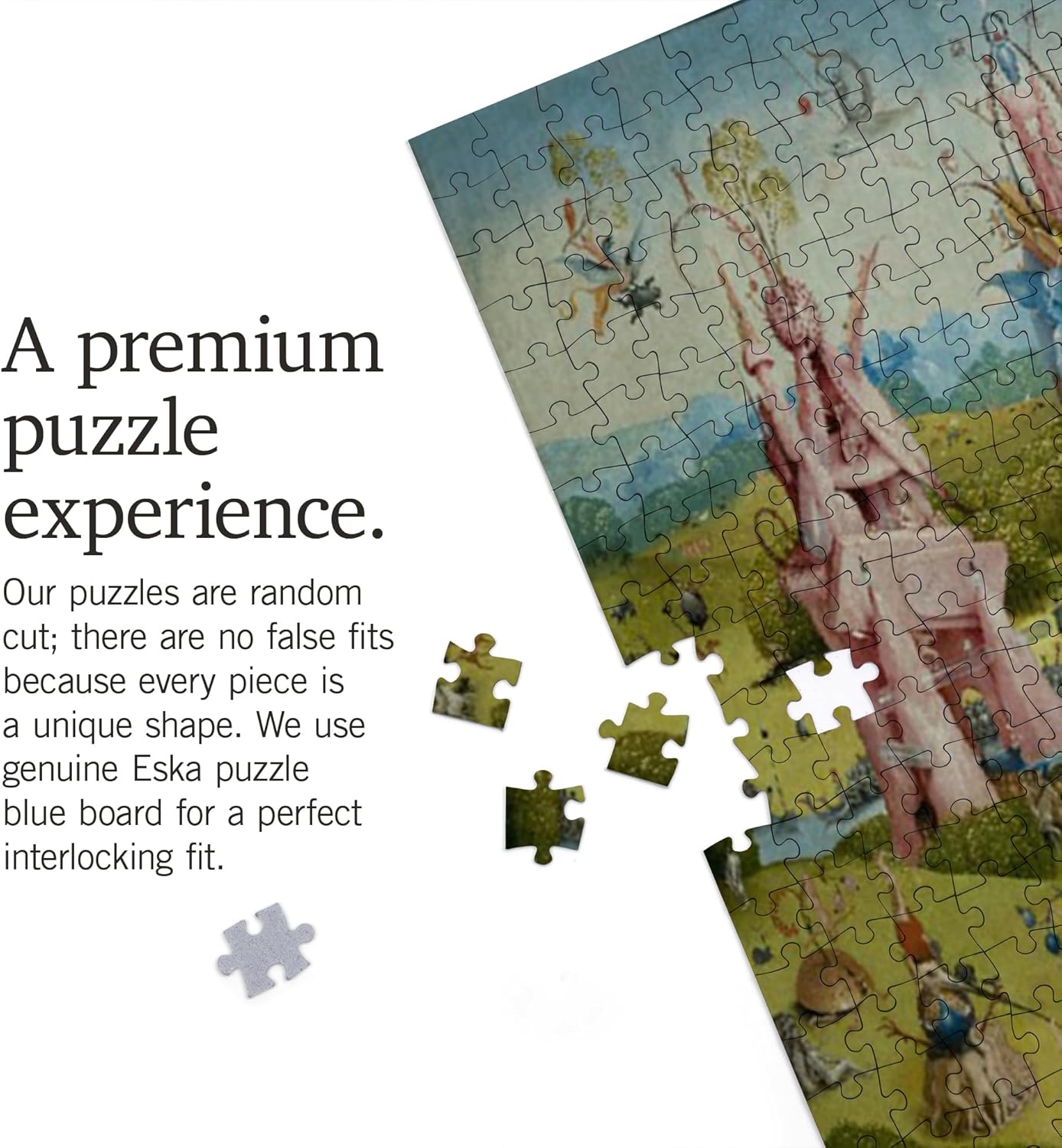 The Garden of Earthly Delights, (Artist: Hieronymus Bosch c. 1480), Masterpiece Classic (1000 Piece Puzzle, Challenging Jigsaw Puzzle for Adults, Made in USA)