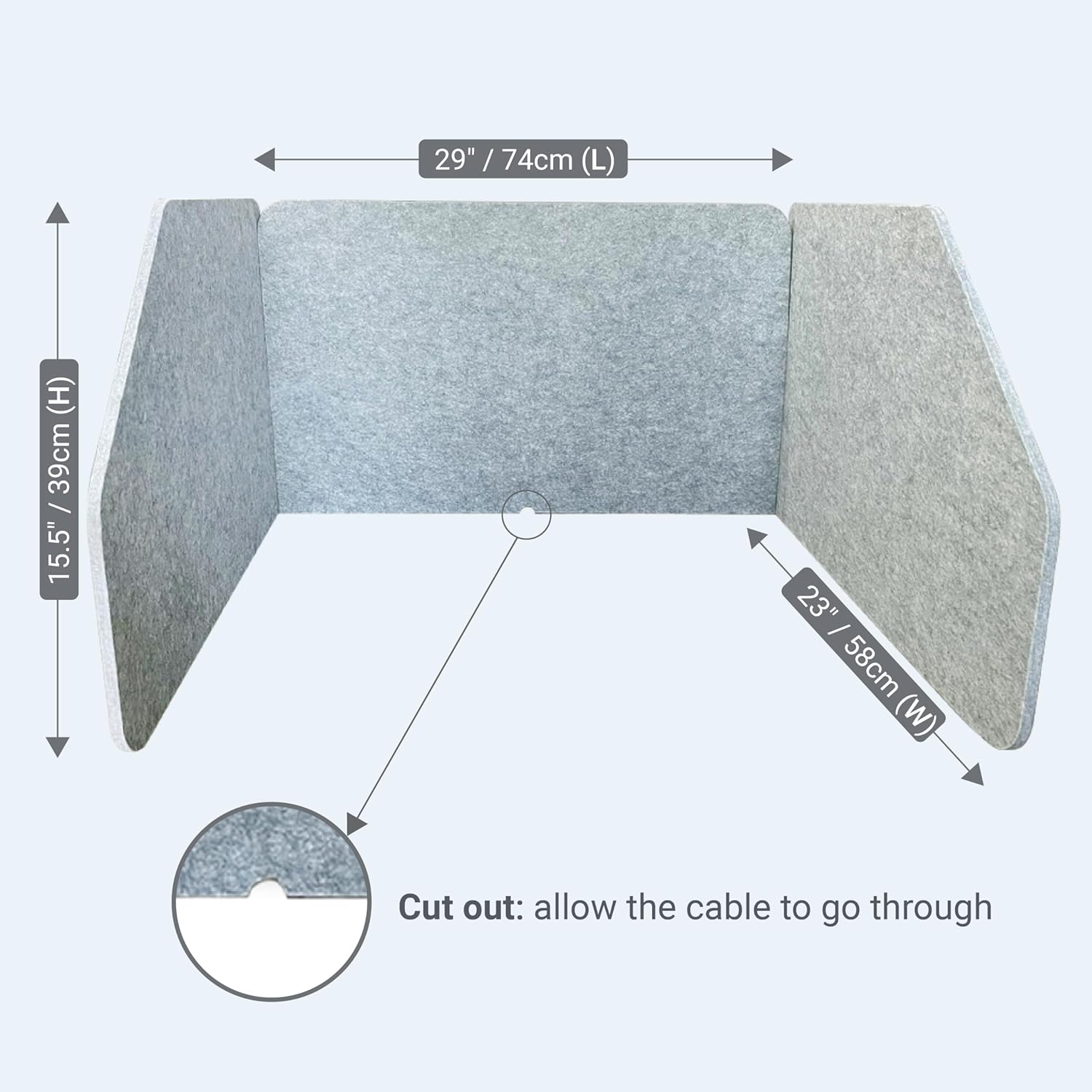 29.1"x22.8"x1.2" Acoustic Desk Divider, Sound Absorbing, Freestanding Soundproof Privacy Panel, Reduce Noise, Increase concentration, Made from High Quality Polyester (U-Shaped)