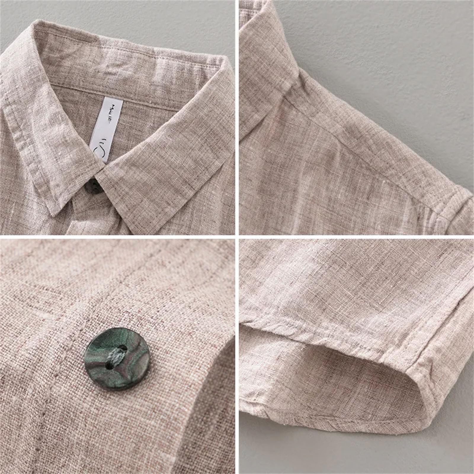 Camicie casual traspiranti leggere sottili di lino per gli uomini dei pantaloncini delle maniche