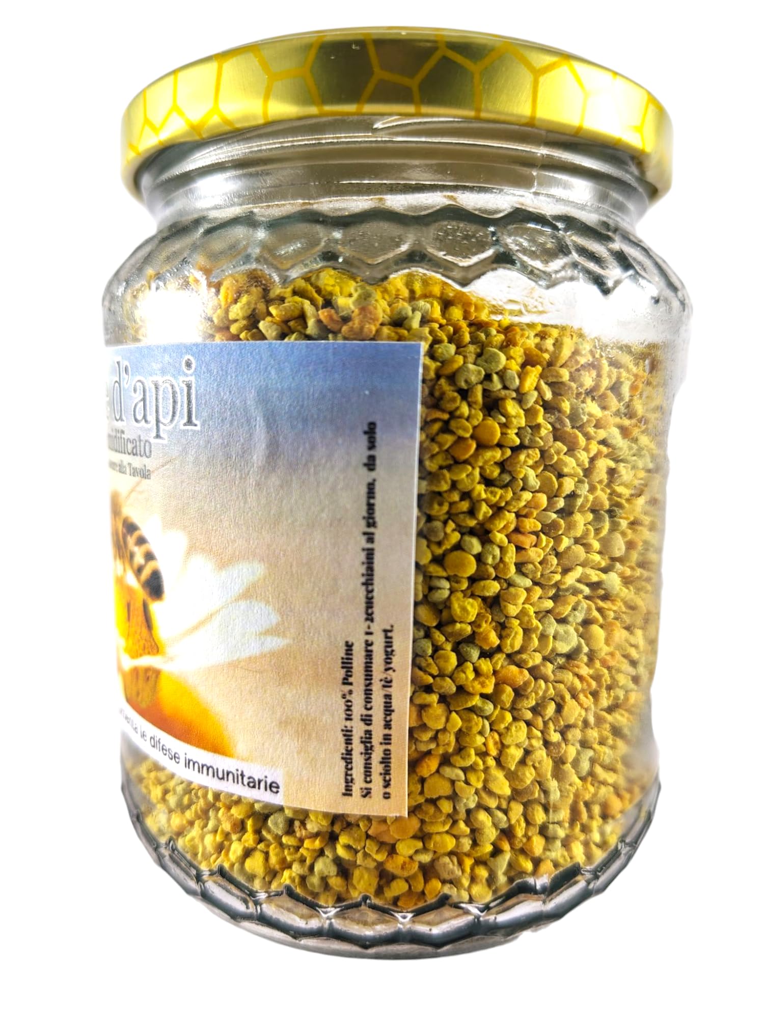 Polline d'Api Italiano Calabrese – Agricoltura Artigianale, 100% Puro e Senza Additivi | Il Puttino, Virelli, Cutro | Ricco di Proteine e Minerali, Energia a Colazione (200 Grammi, POLLINE)
