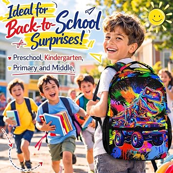 Boys Backpack Dinosaur Backpacks for Kids Toddler School Travel, Cool Bookbag Schoolbag for Kindergarten Elementary Primary