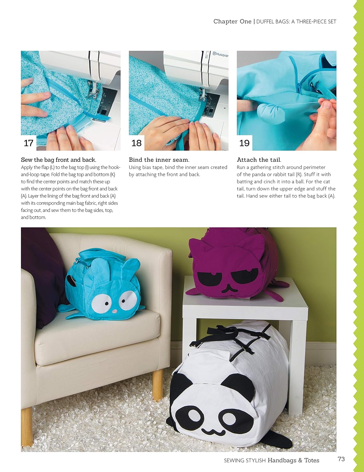 Sewing Stylish Handbags & Totes: Chic to Unique Bags & Purses That You Can Make (Design Originals) Full-Size Pattern Pack Included - Bags for Adults and Kids, Applique Tips, How to Customize, and More - Image 4