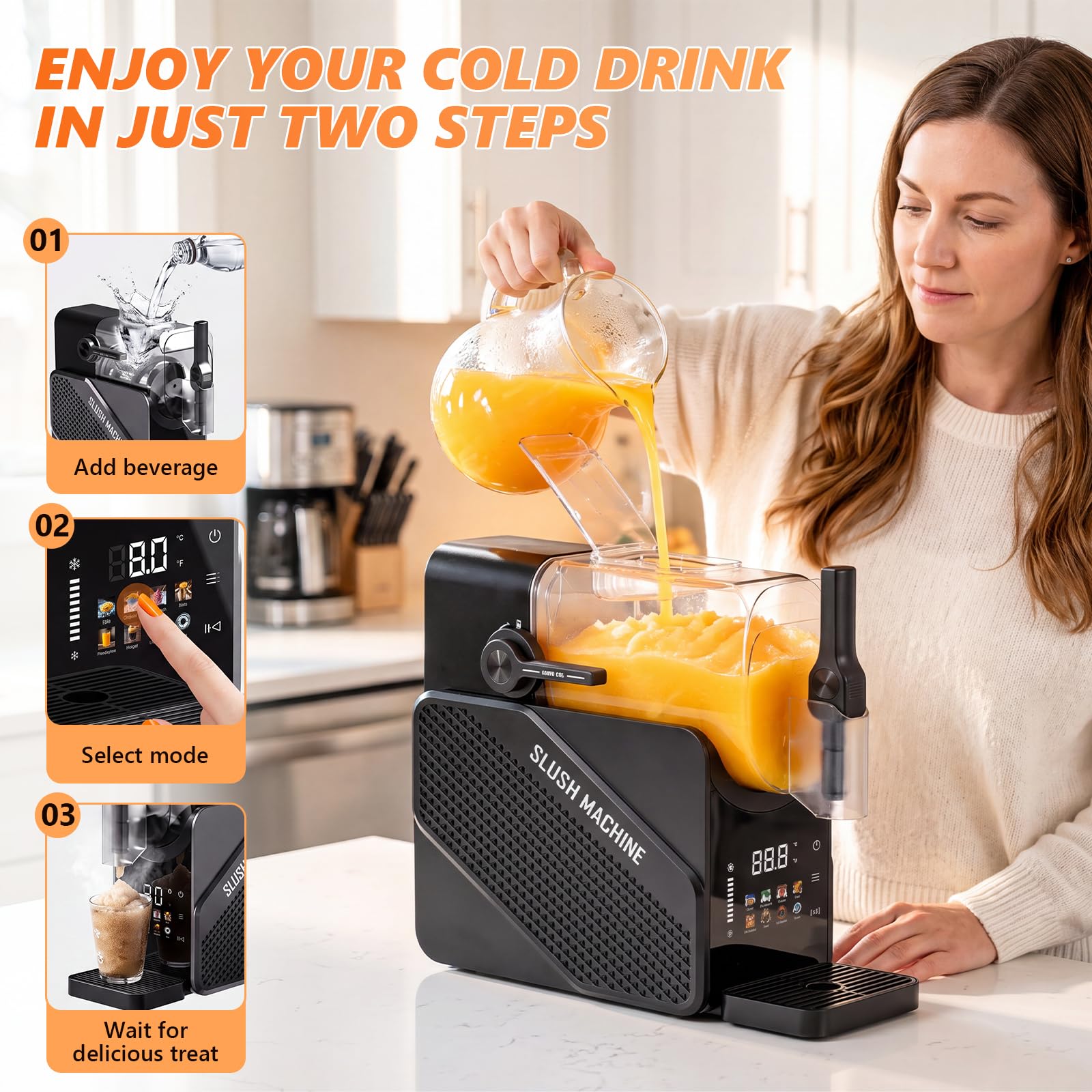 Máquina de granizado Granizadora Heladera capacidad de 2.5L Slushie Maker