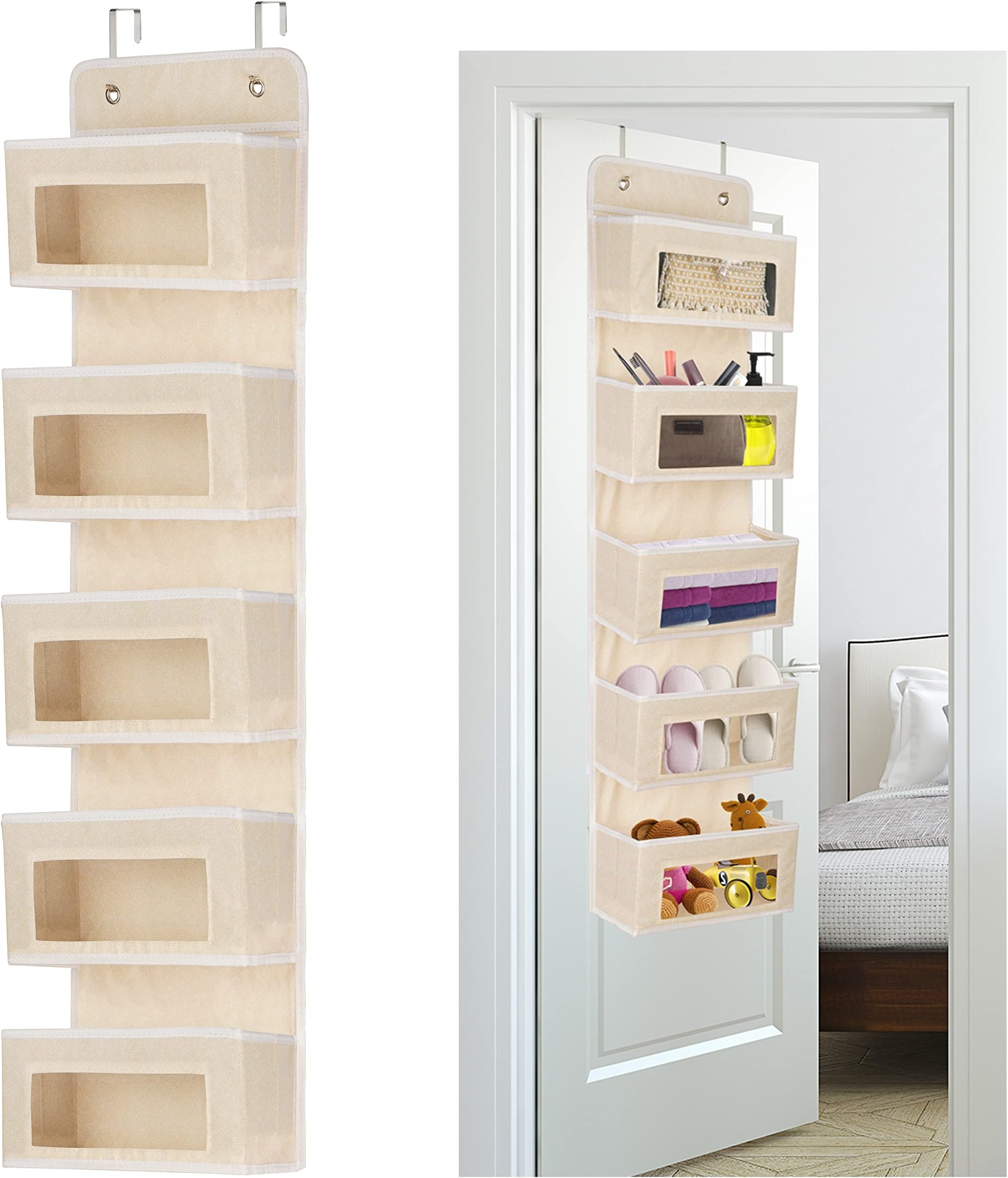 Runpon Over The Door Organizer Wall Closet Hanging Storage Bag with 5