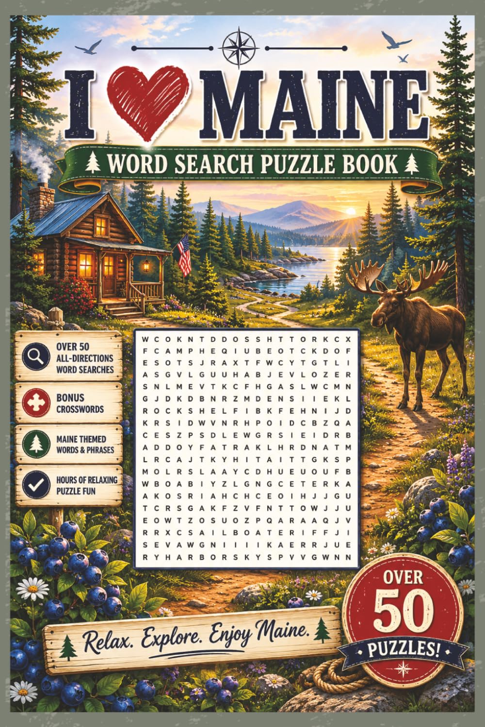 I Heart Maine Word Search- Travel Edition: 50 Refreshed and Remixed Word Searches About Coastal and Woodland Maine with Bonus Wildlife Crosswords | ... (6x9 All- Directions Word Search Books)