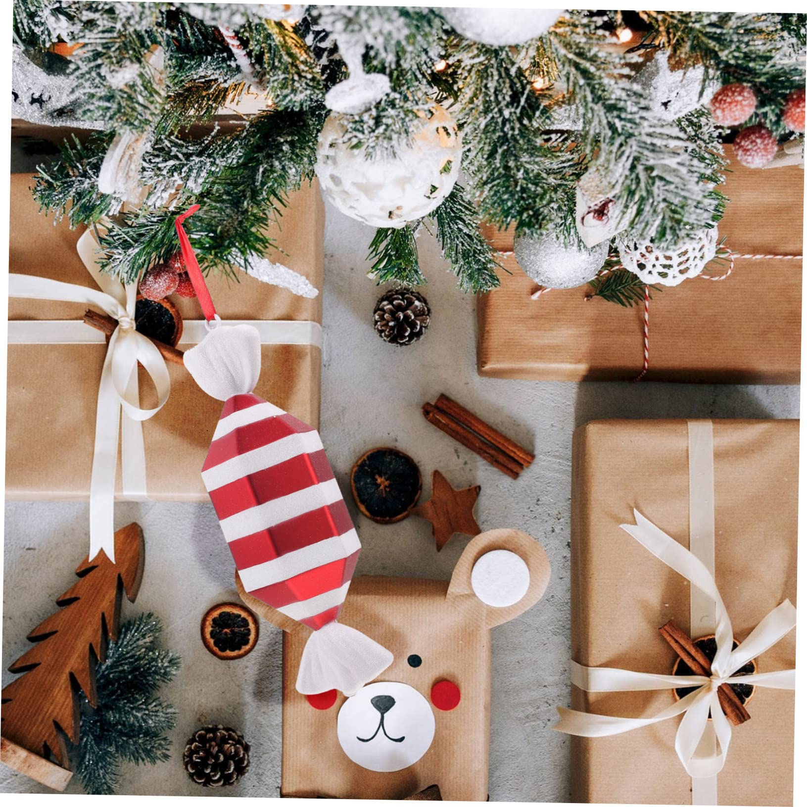 TOPBATHY 3stücke Kreativer Weihnachtsbaum Roter Und Weißer Zuckerstangen Ornament Für Festliche Dekoration Zuhause Garten Und Party