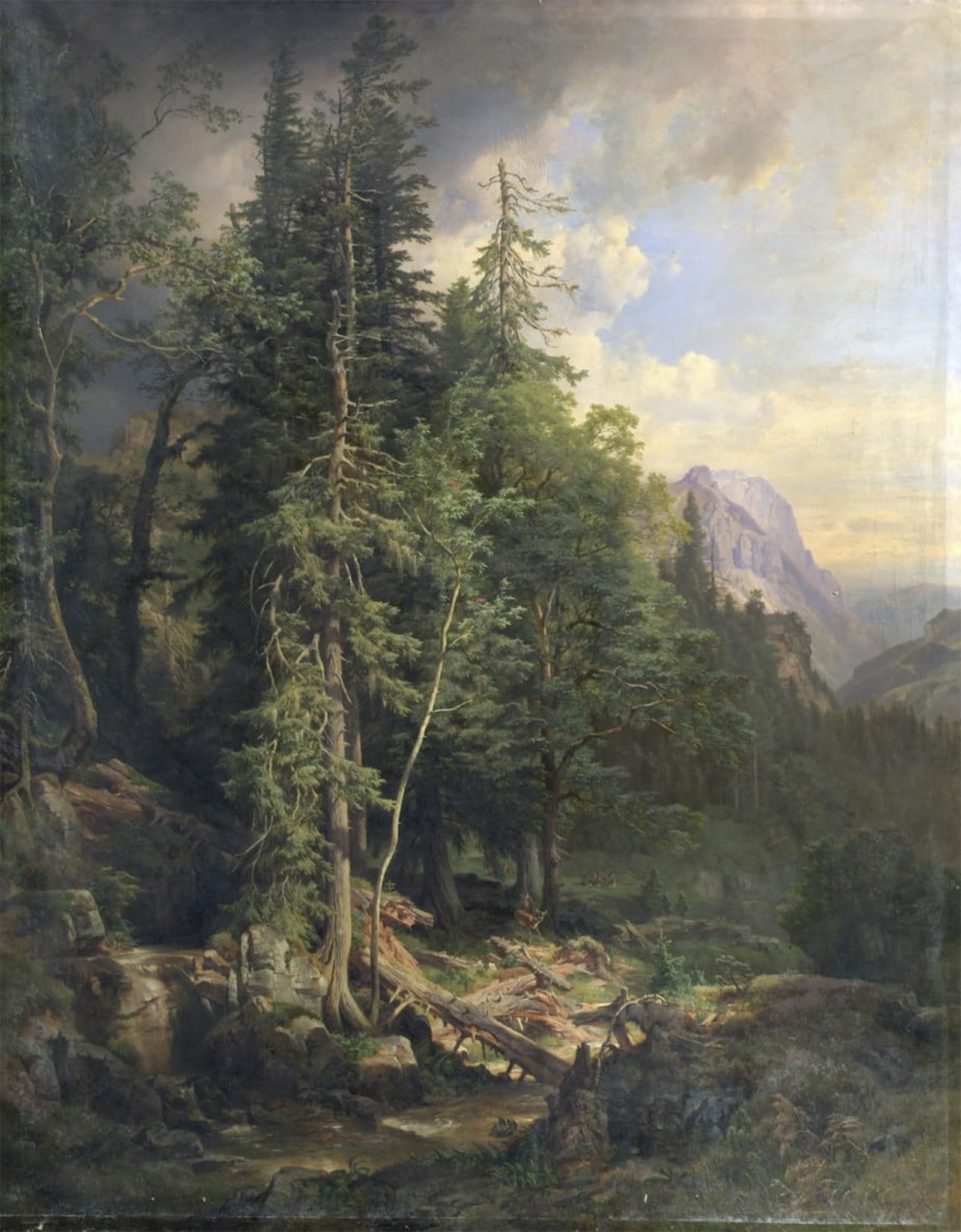 Artxlxxbn No Frame Famous Print Painting Colorful Art Print From The Styrian Mountain Forests Near Neuberg By Anton Hansch Canvas Art Decorations For Home Decor 60X90cm