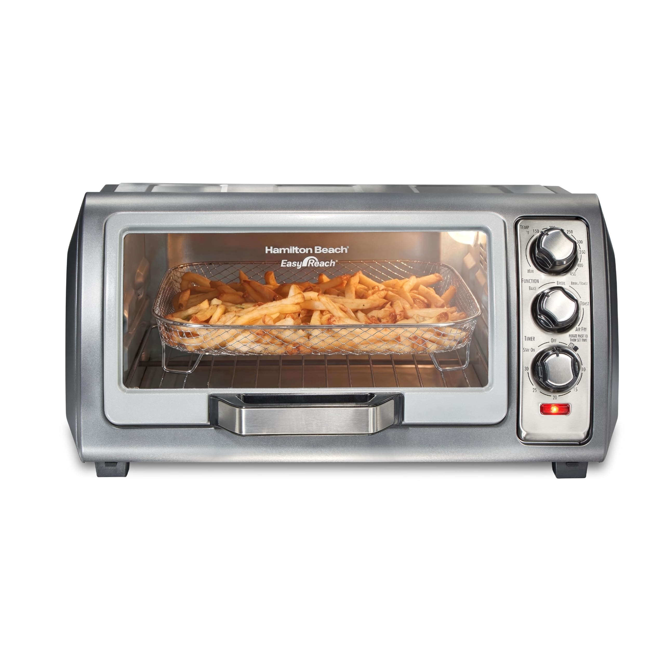 Hamilton Beach Air fryer with OTG, 16L Capacity, 6 in 1 – Air fryer, Bake, Broil, Toast, Grill, Dehydrate (Stainless Steel, 1400W) 360 Degree Rapid Heat Circulation, Monitor Your Cooking-image-2