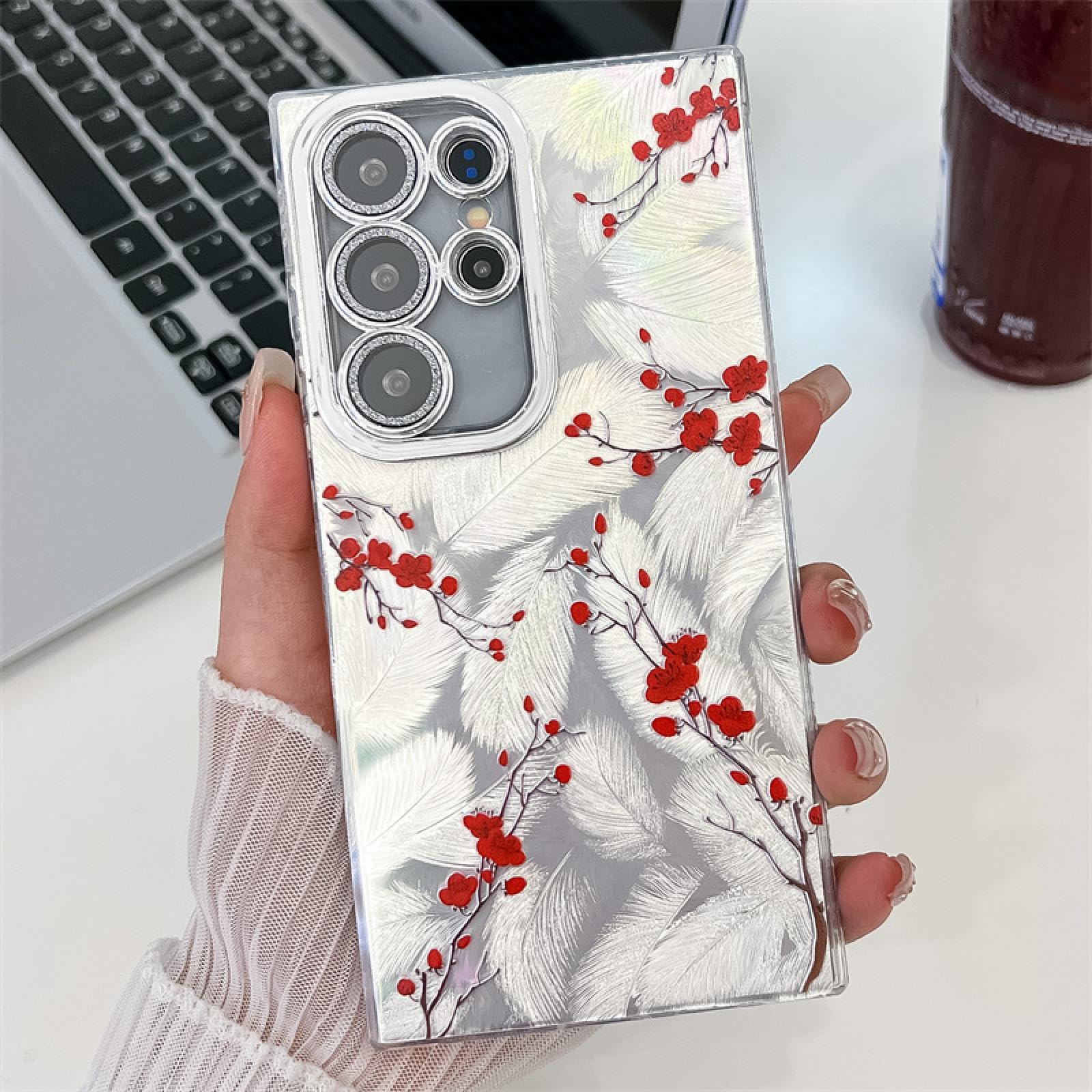 Coque Samsung A25 5G rigide en polycarbonate floral résistant