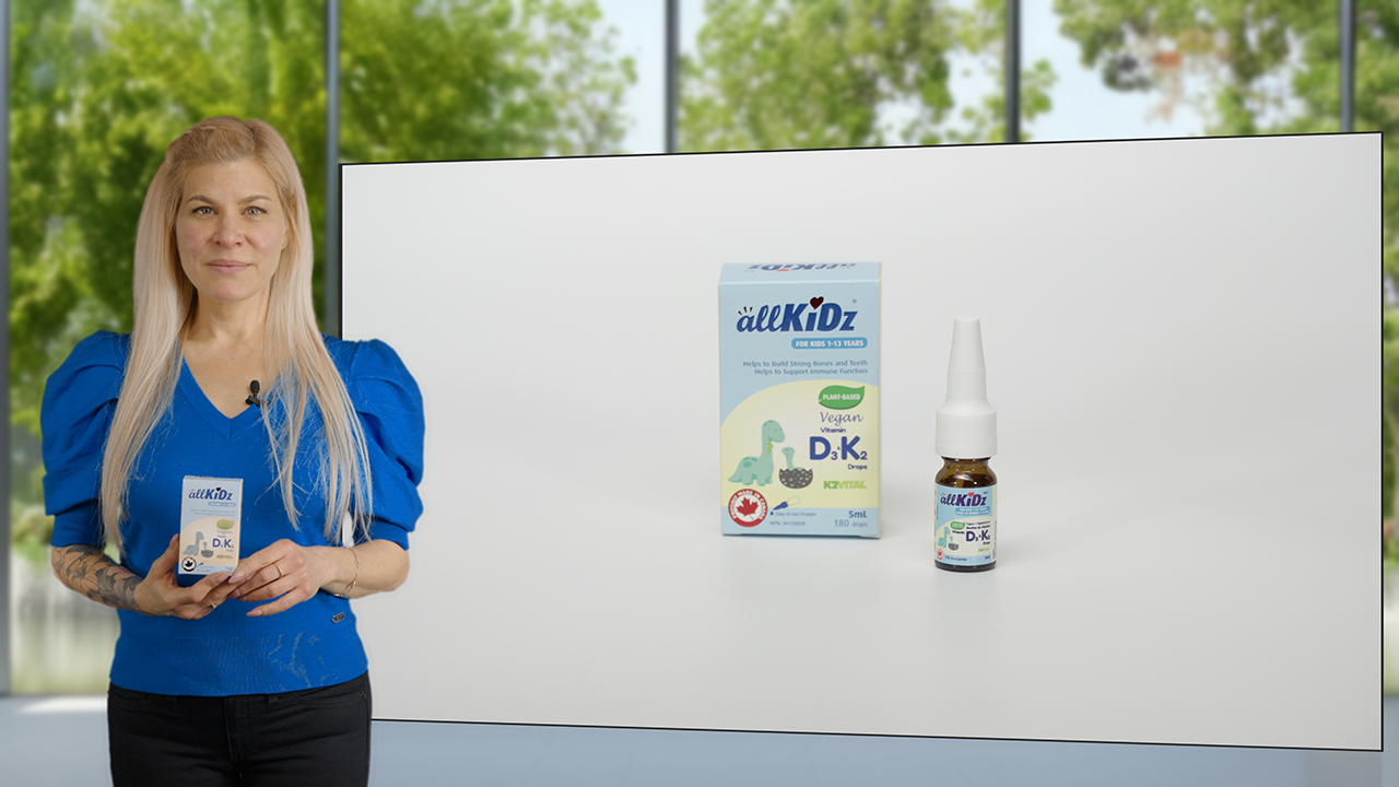 allKiDz Vegan Vitamin D3 and K2 (MK-7 K2VITAL) Drops for Toddlers