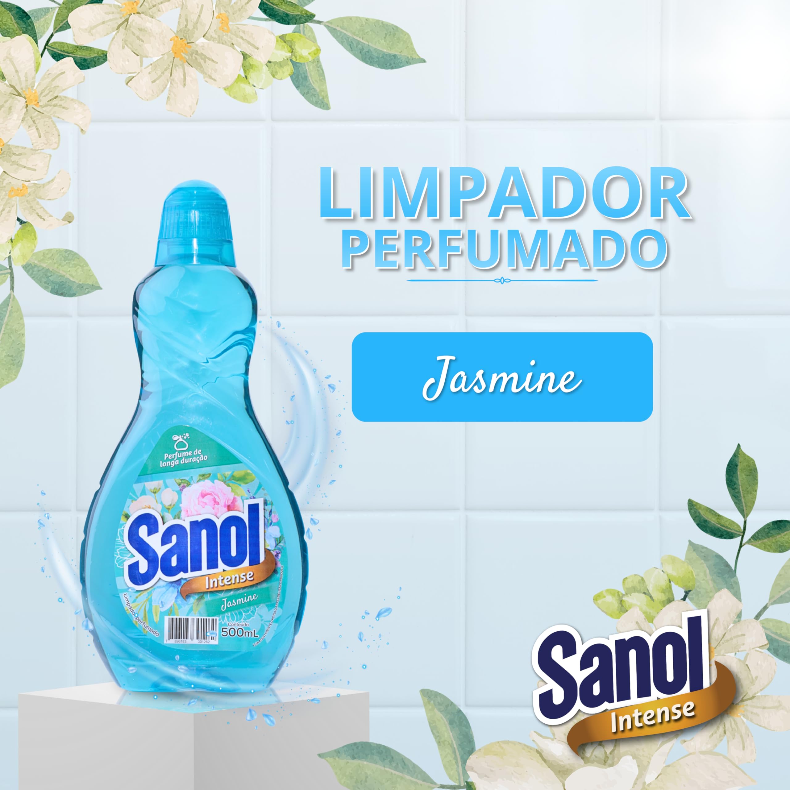Limpador Perfumado Jasmine, Sanol, 500 ml, Azul | Amazon.com.br