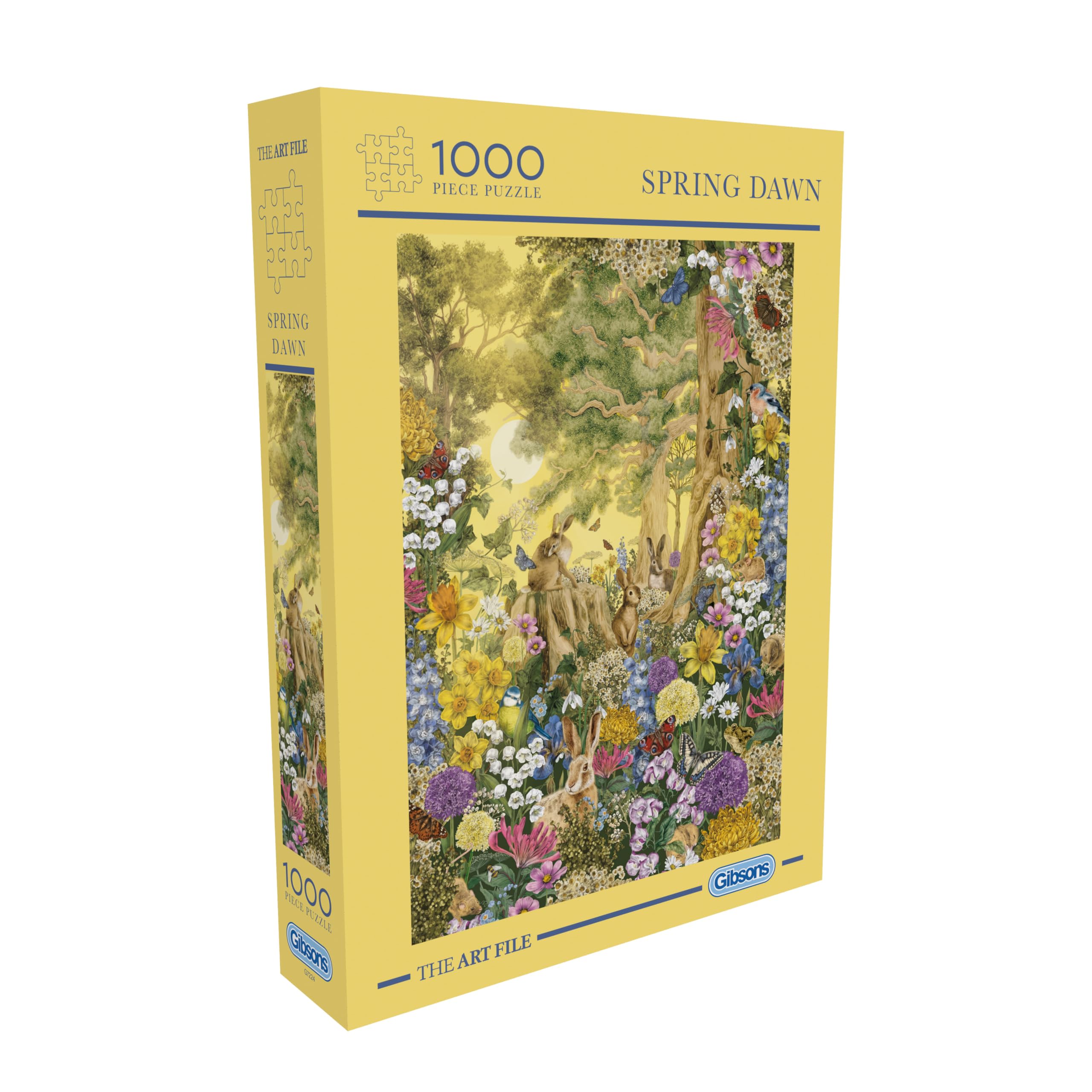 Spring Dawn 1000 Piece Jigsaw Puzzle for Adults – Enchanting Forest with Fresh Blooms and Hares Artwork, The Art File Collection – Premium Sustainable Puzzle Made in America