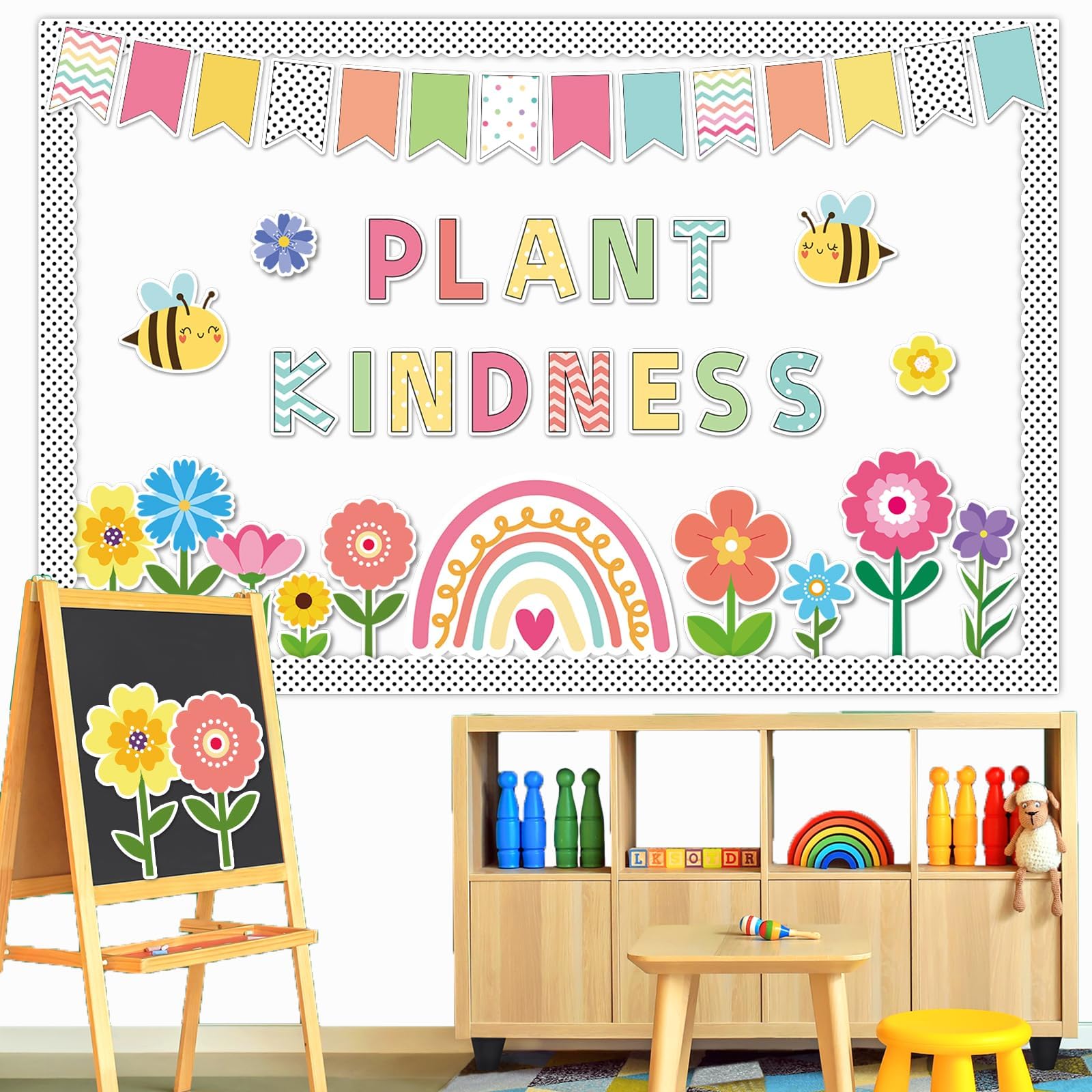 ZOiiWA 98 Pcs Spring Flowers Bulletin Board Decorations