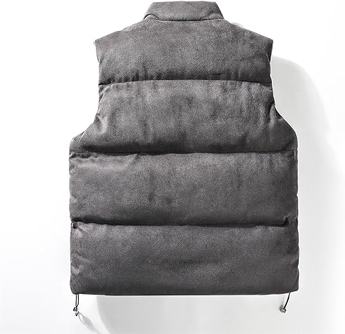 Miniatura 5 de Chaleco acolchado para mujer, forro polar de invierno, chaqueta acolchada cálida con cremallera completa, cuello alto, chaleco térmico de plumón