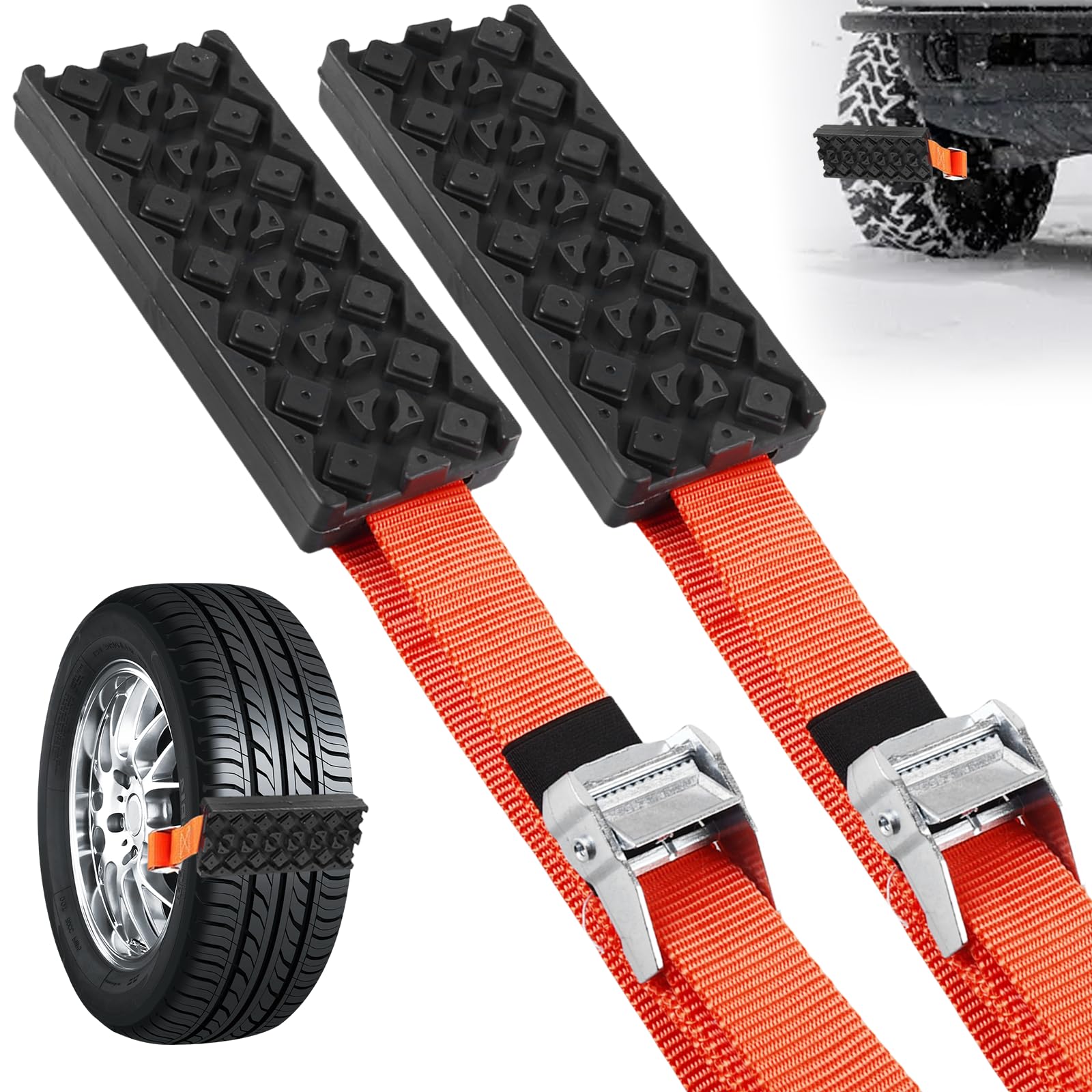2 pezzi catena per pneumatici, supporto per la trazione dei pneumatici, per fuoristrada, per fuoristrada, pneumatici auto, catene da neve, camper universale per tutti i tipi di pneumatici, 2 pezzi