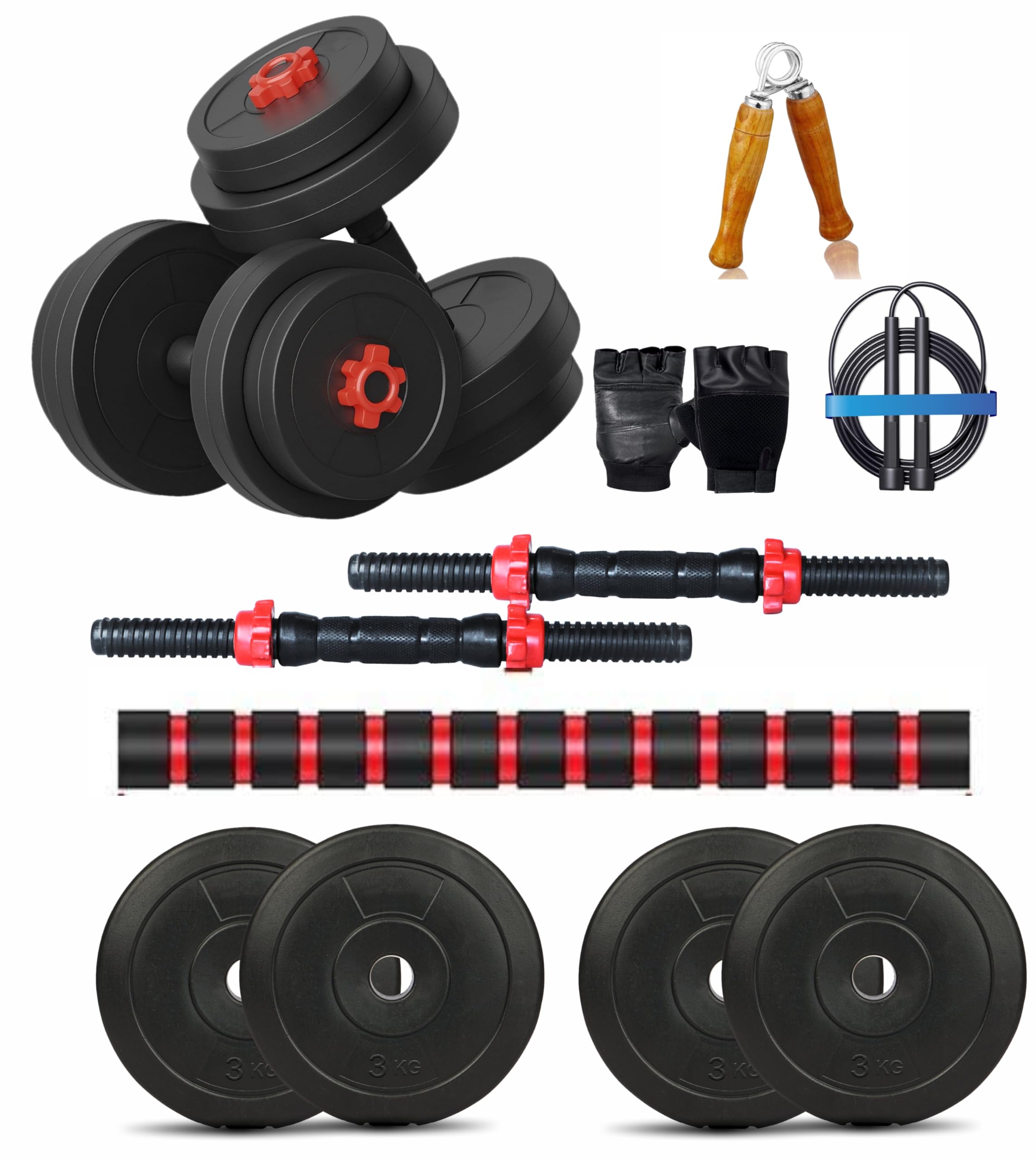 GYM INSANE 3 in 1 Adjustable dumbbells set,Connector rod (10 mm) Eva Foam Convertible To Barbell, 14” Dumbbell Rods, Hexagon Nuts, Home Gym Fitness Workout Equipment for Men Women (B0CRHWXRNG) Amazon Price History, Amazon Price Tracker