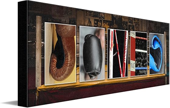 Personal-Prints | Personalized Boxing or Fighter Name Art Decor Gift | Customized Name Art Present for a Boxer 10"x30" Stretched Canvas