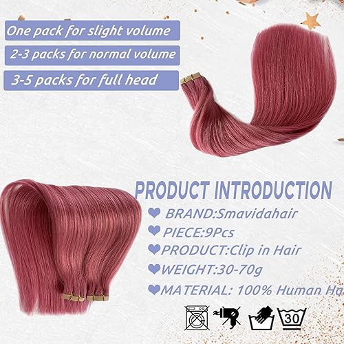 Miniatura 6 de Extensiones de cabello humano con cinta color rosa de 18 pulgadas, extensiones de cabello humano 100% real, trama de piel sin costuras, suave,