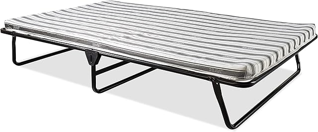 JAY-BE Value Folding Bed with Rebound e-Fibre Mattress, Fabric, Black, Easy Storage