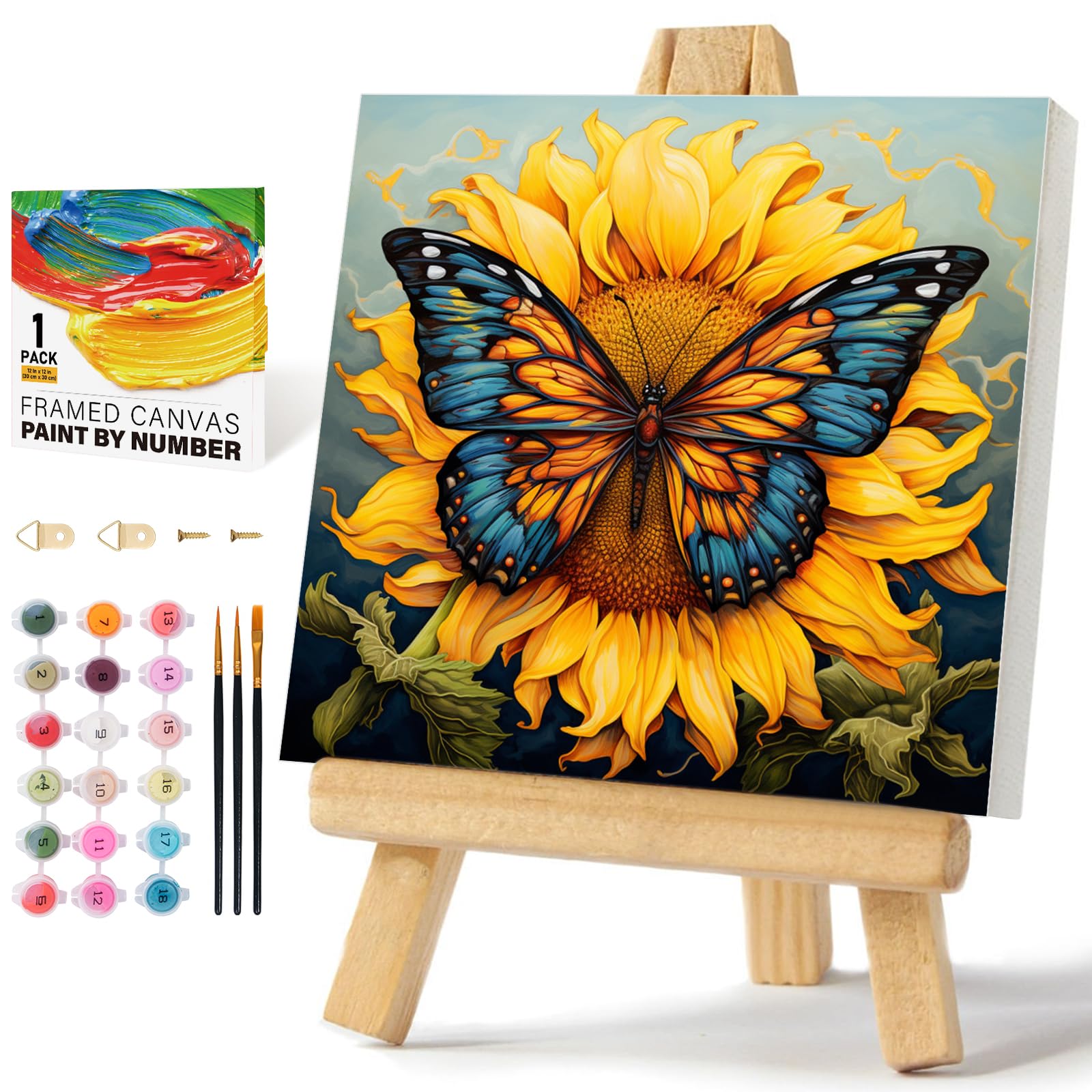 Sunflower Paint by Numbers Kit - Easy Adult Art -12