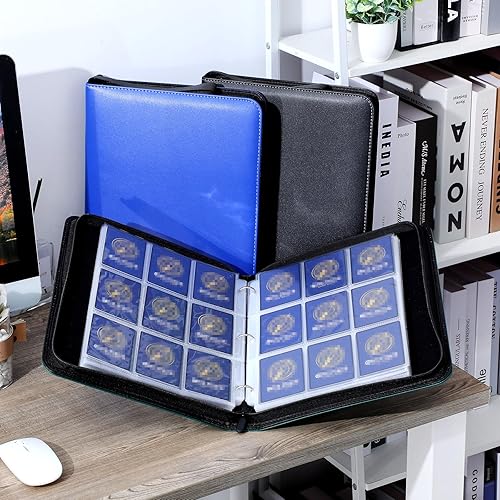 Miniatura 7 de Paquete de 3 carpetas de tarjetas intercambiables impermeables con 900 bolsillos, álbum comercial, carpeta de colección de tarjetas con cremallera,