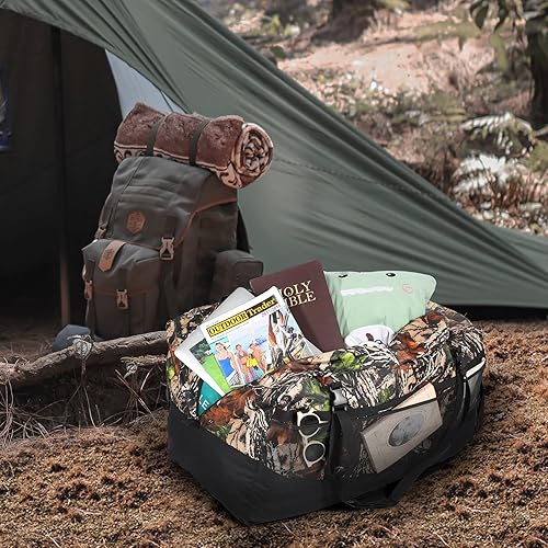 Miniatura 9 de REDCAMP Bolsa de viaje plegable, 75L96L100L Bolsa deportiva grande, Bolsa de lona plegable, Bolsa de lona impermeable ligera