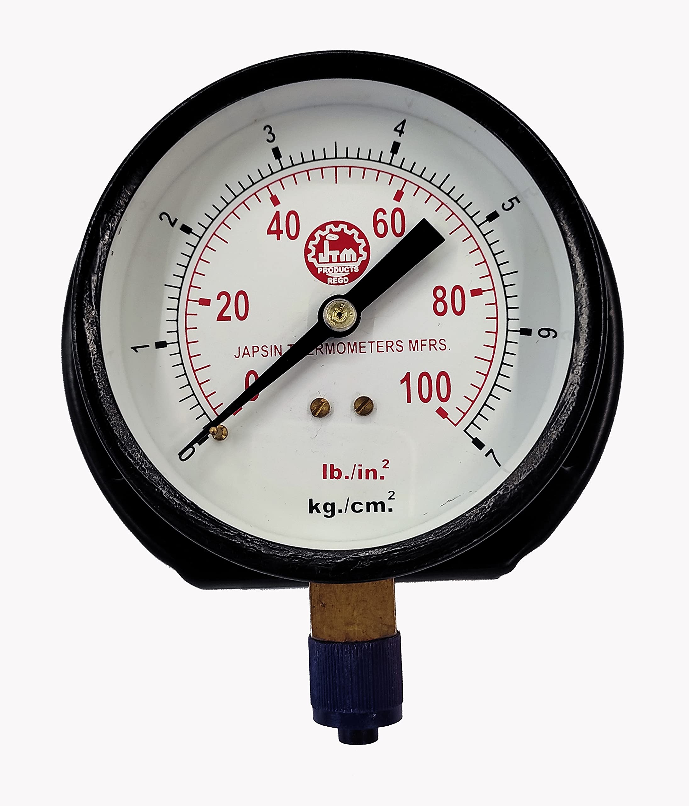 Japsin Dial Pressure Gauge 0-100 PSI(0-7 Kg/cm2), MS Body Dia Size 4"(100 MM), Bottom/Vertical Connection Brass 3/8" BSP (B0B12XQF8D) Amazon Price History, Amazon Price Tracker