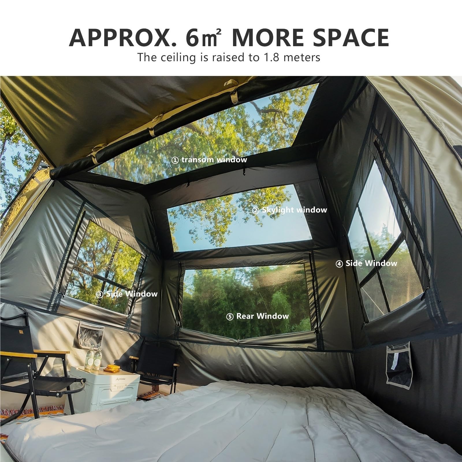 Angelzelt One-Touch-Ridge-Zelt for 3–4 Personen, automatisches Familiencamping im Freien