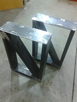 Metal Table Legs, Rectangular Cross Brace Style - Any Size and Color