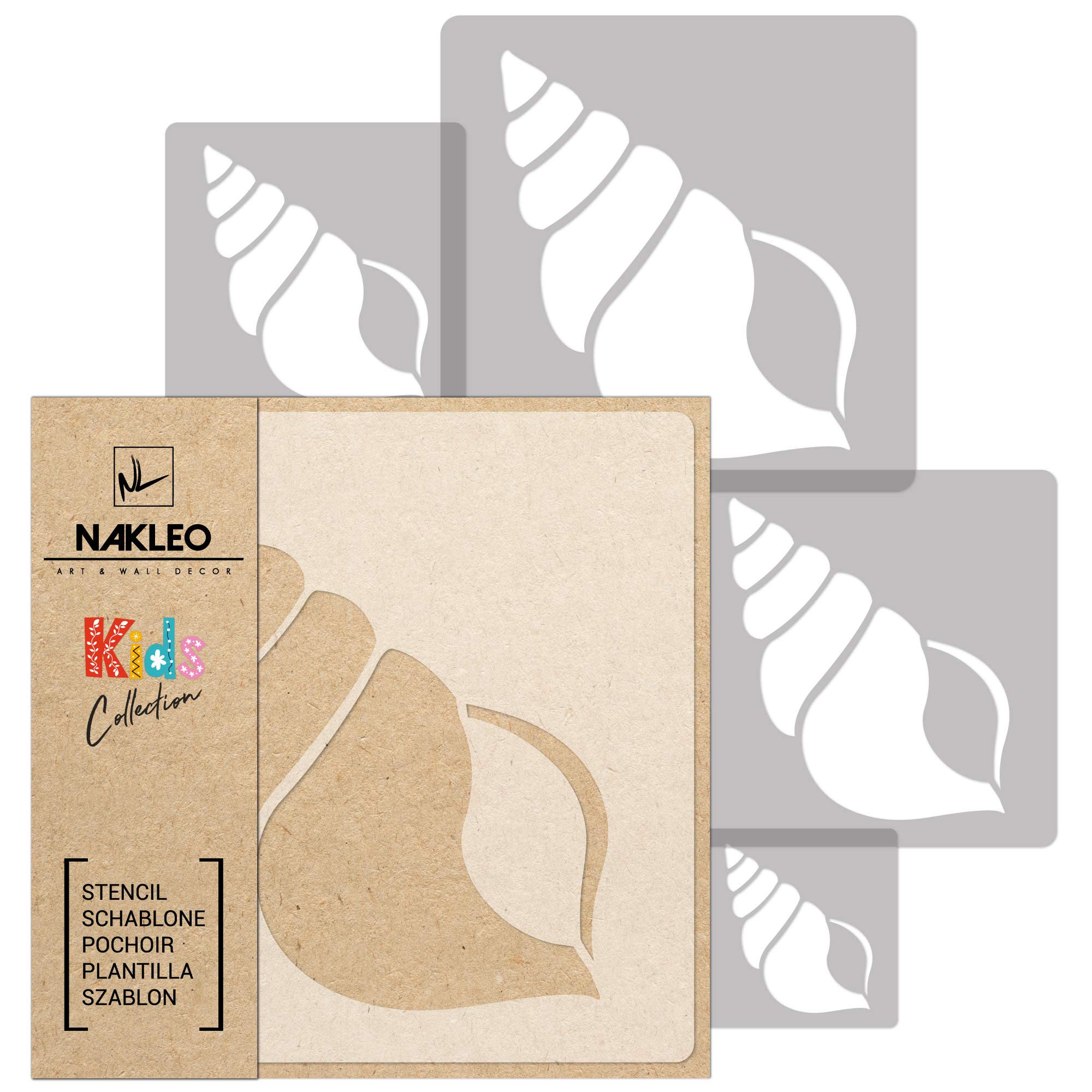 Stencil Plastica NAKLEO - 5 Pezzi Motivo Corallo, Per Decorazioni Fai Da Te - Foto 10