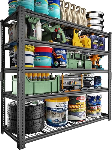 Estantes de almacenamiento resistentes, 48 pulgadas de largo x 18 pulgadas de ancho x 72 pulgadas de alto, unidad de estantería de alambre de garaje