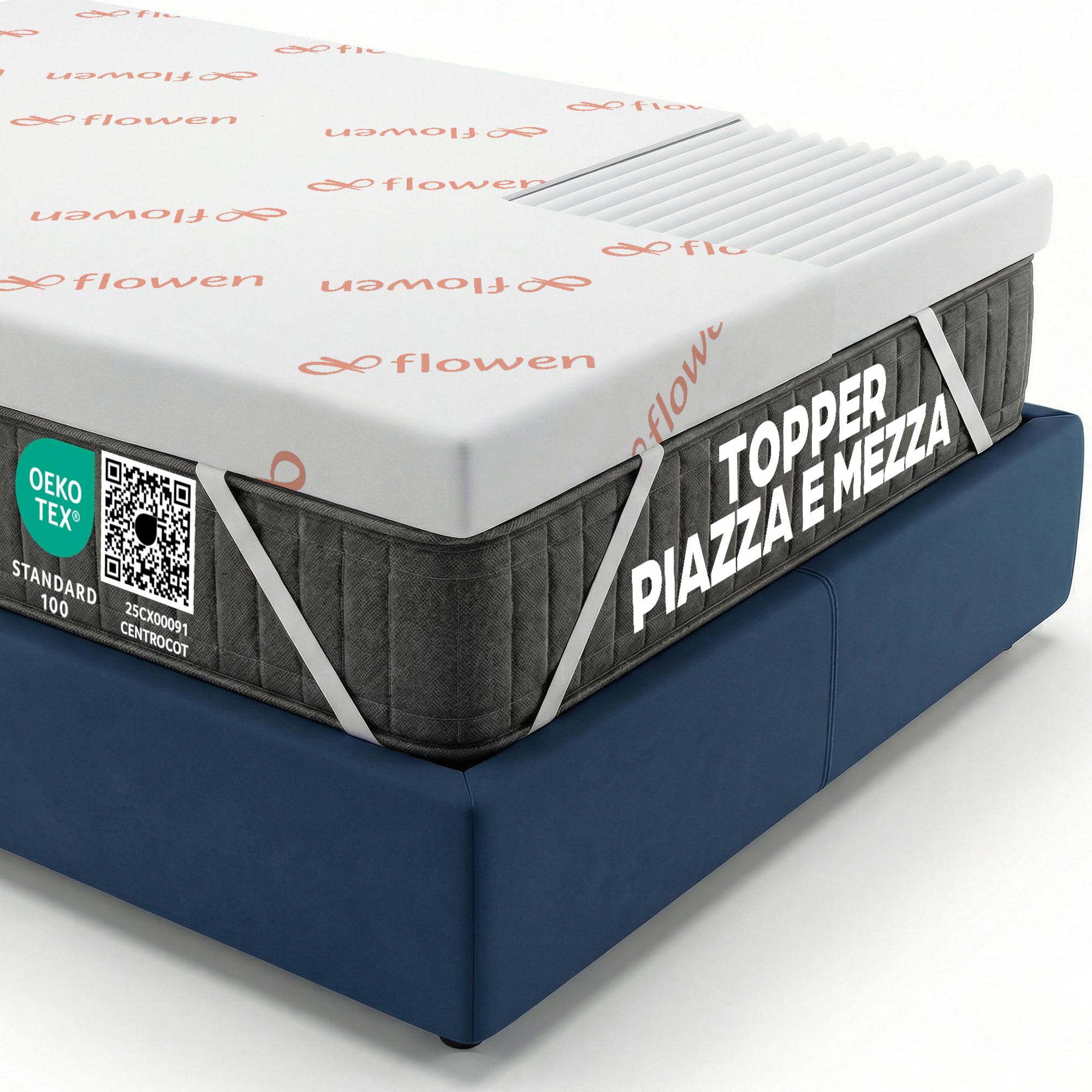 Topper Una Piazza e Mezza 140x190 in Foam per Materasso Correttore Alto 6 cm con Rivestimento Sfoderabile e Lavabile Futon Top per Letto e Divano Letto per Massimo Comfort e Sonno Migliore
