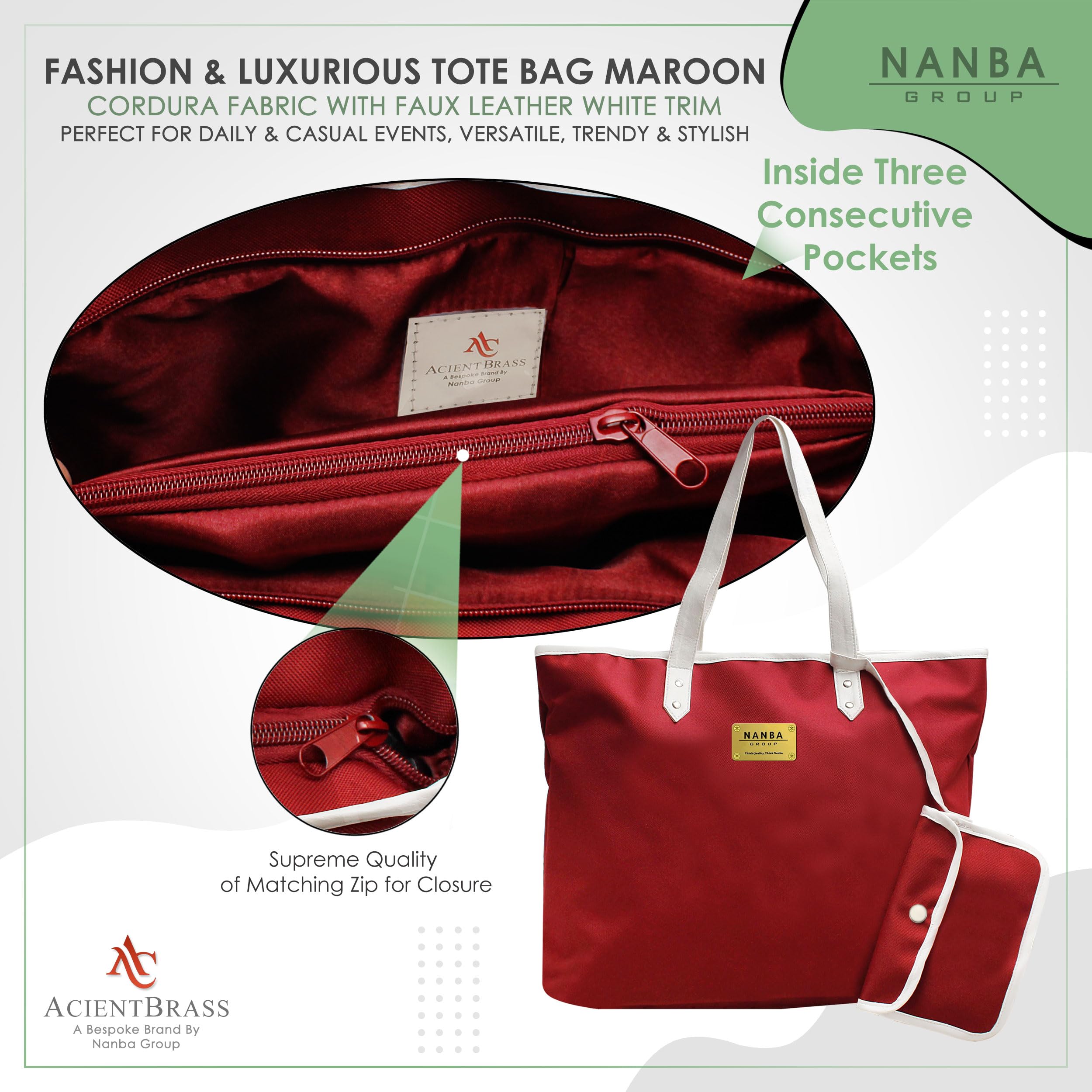 Women's Tote Bag with Matching Pouch - Waterproof Cordura Fabric