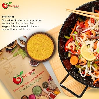 NY Spice Shop Golden Masala Seasoning - 8 Ounce Yellow Curry Powder - Ground Curry Powder Perfect for Curry Seasoning Paste & Curry Sauce - Bulk Powder Spice Blend for Indian Cooking