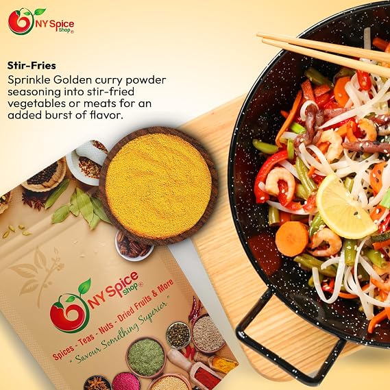 NY Spice Shop Golden Masala Seasoning - 8 Ounce Yellow Curry Powder - Ground Curry Powder Perfect for Curry Seasoning Paste & Curry Sauce - Bulk Powder Spice Blend for Indian Cooking