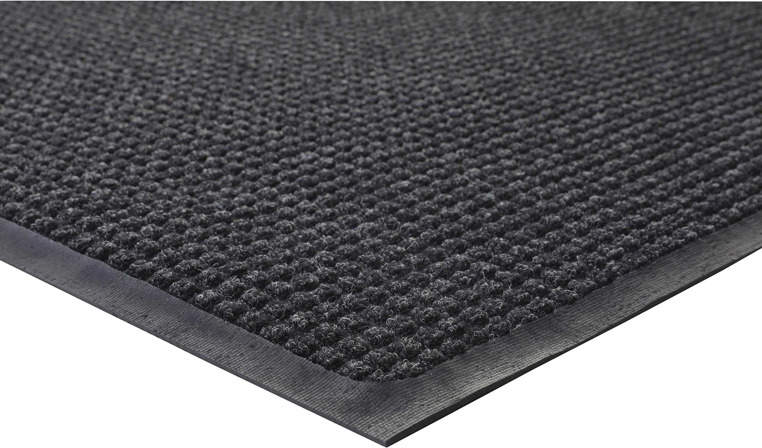 Genuine JoeIndoor/Outdoor Mat, Rubber Cleated Backing, 3 by 5-Feet, Charcoal