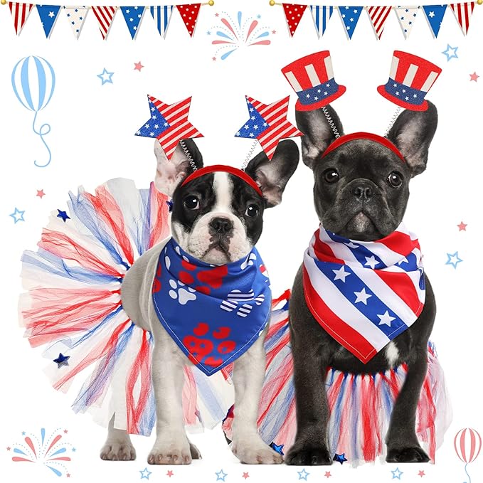 Set de 6 Accesorios de Disfraz Patriótico para Perro 4 de Julio miniatura 4